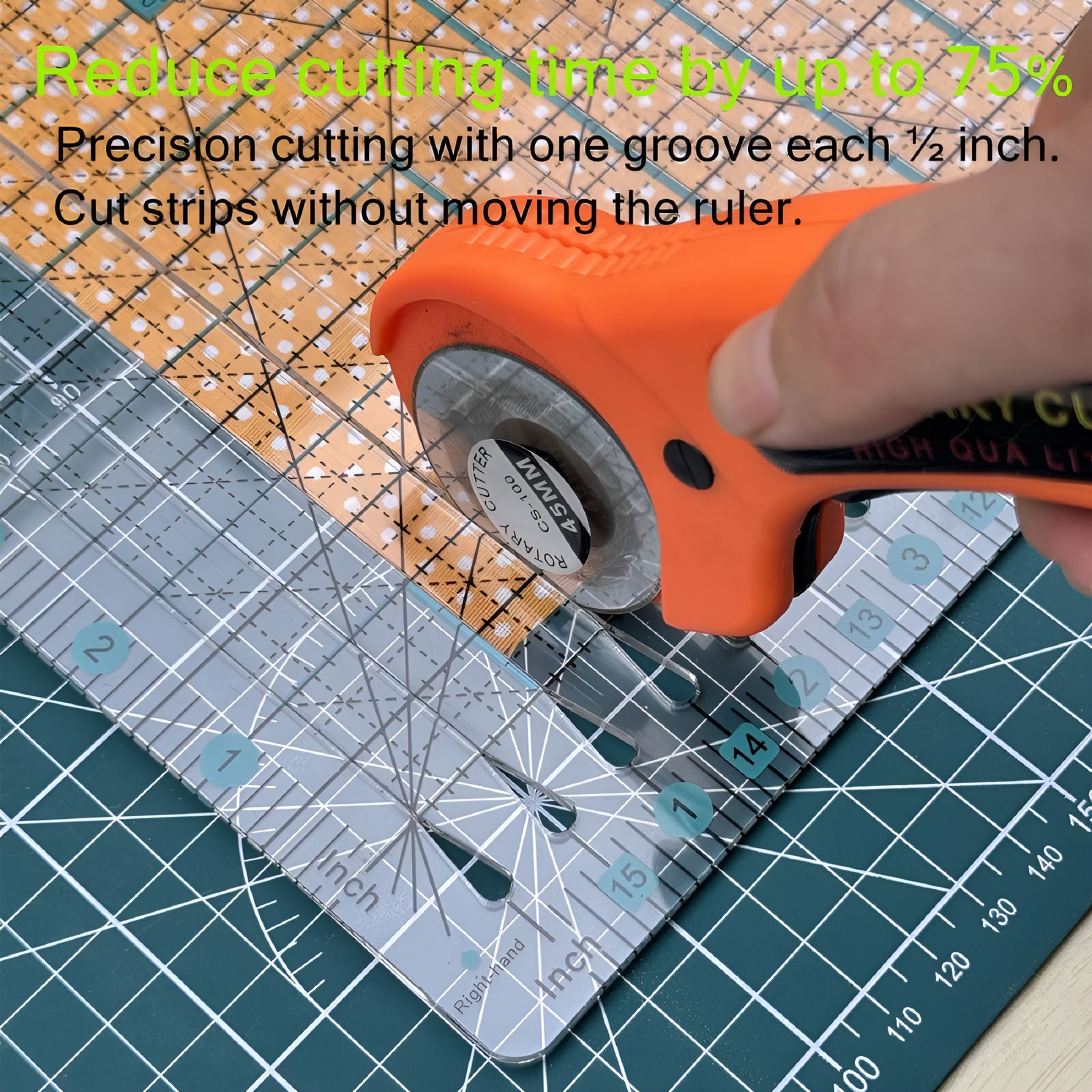 CCOCC Quilting Ruler,15.5" x 10" Slotted Rulers for Quilting and Sewing Quilt Strip Rulers for Fabric Cutting