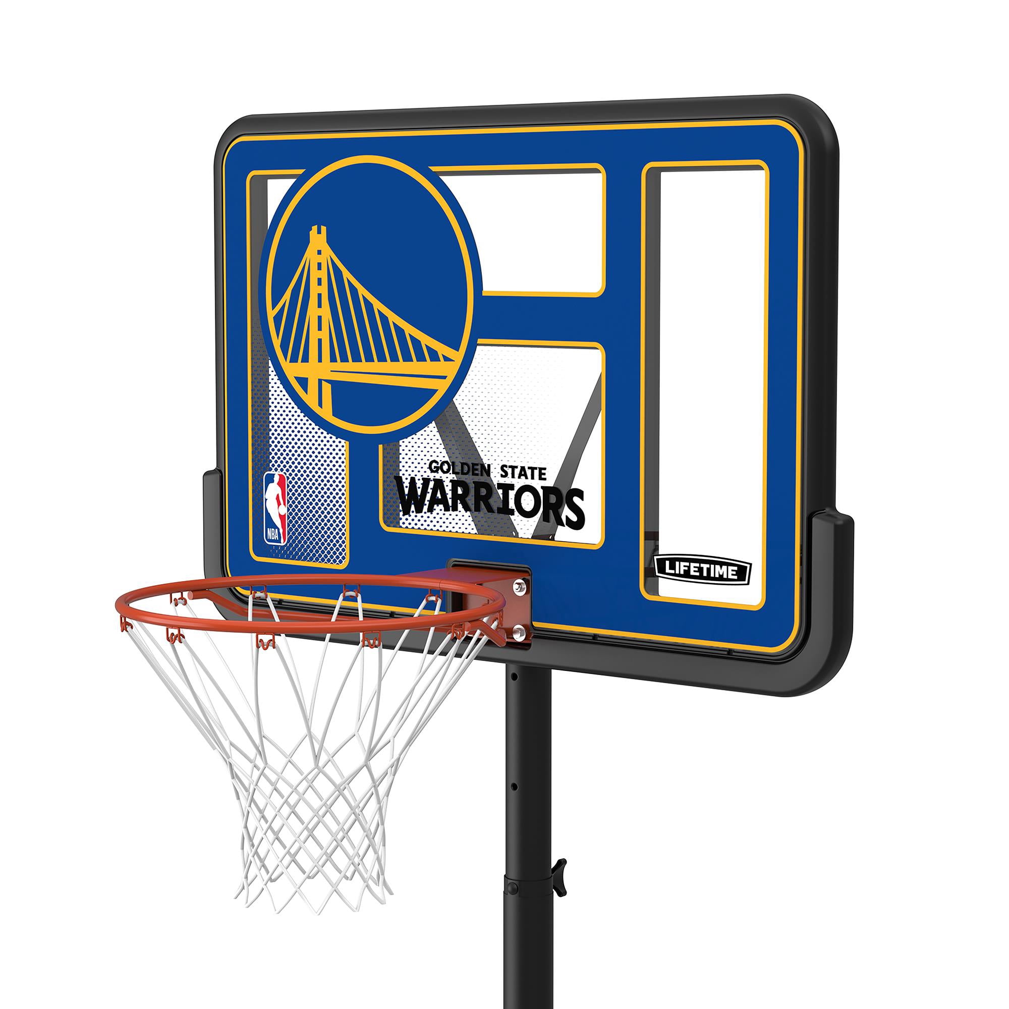 Lifetime NBA Golden State Warriors 44" Portable Basketball Hoop with Wheels - 7.5 to 10 Ft Adjustable Height