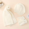 thumbnail image 2 of ShomPort Infant Hat Scarf and Gloves Set, Winter Knit Warm Solid Color Beanie Scarf and Mitten 3-18M, 2 of 5
