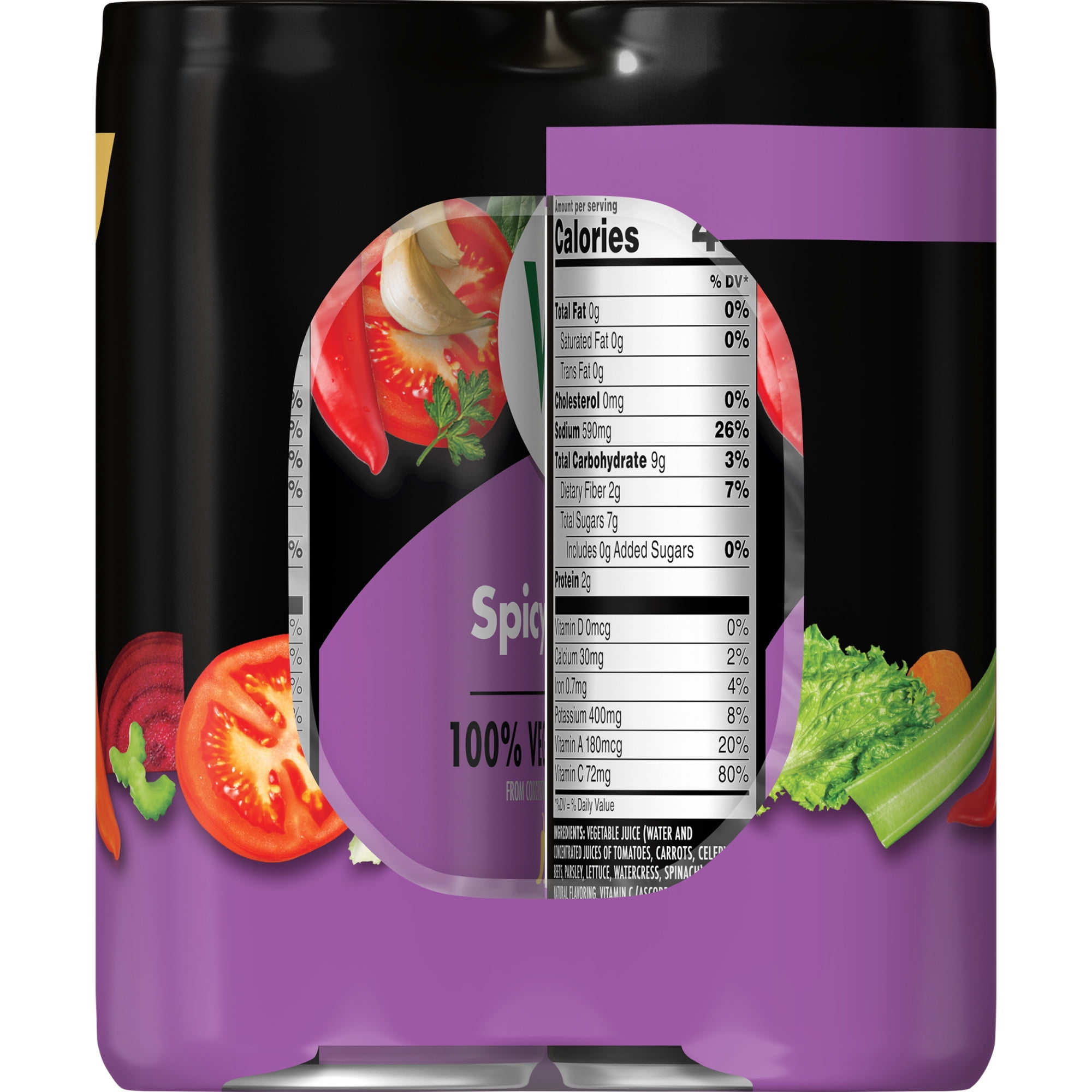 V8 Spicy Cajun 100% Vegetable Juice, 8 fl oz Can (6 Pack)