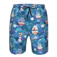 thumbnail image 3 of Goofa Watercolor Ships Printed Mens Swim Trunks Summer Quick Dry Short Beach Swimwear Bathing Suits-XX-Large, 3 of 9