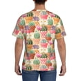 thumbnail image 3 of Vsdgher High Detail Succulent Print Men's Dry Fit Mesh Athletic Shirts Moisture Wicking Tennis T-Shirt Tops, 3 of 9