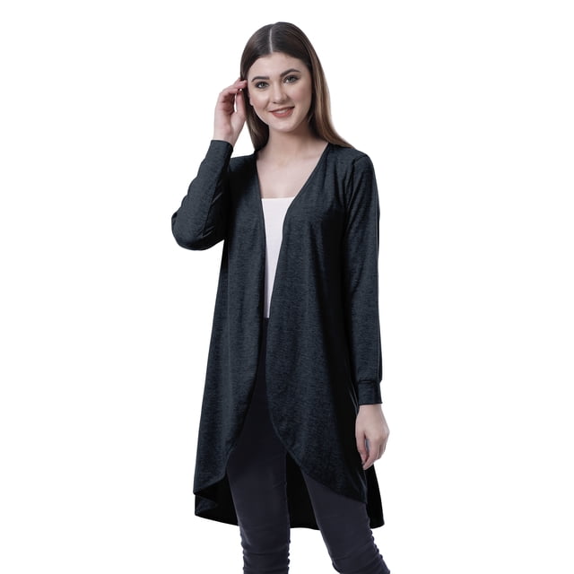 Moomaya Cardigan Long en Coton à Manches Longues pour Femmes