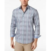 TASSO ELBA Long Sleeve Men's Plaid Doted Shirt XXL