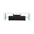 thumbnail image 3 of Milano 160 Modern 63" TV Stand Matte Body High Gloss Fronts with 16 Color LEDs, White/Black, 3 of 5