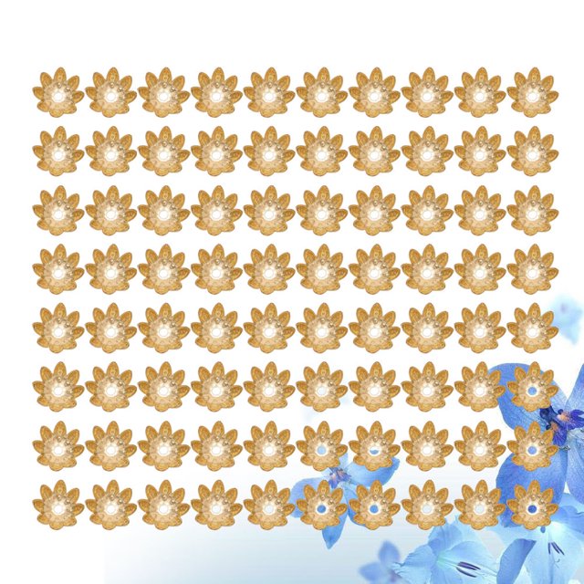 TEHAUX 500Pcs Golden Metal Flower Spacer Beads Caps for Jewelry Making Findings Special Occasions