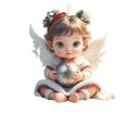 thumbnail image 5 of Adorable 2D Angel Doll Acrylic Pendant Perfect Car Rearview Ornament Christmas Tree Hanger Festive Gift/ Cute Angel Little Girl Pendant, 5 of 6