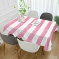 thumbnail image 5 of GZHJMY Pink Vertical Stripes Square Tablecloth, Waterproof Stain Wrinkle Resistant Washable Polyester Table Cover for Picnic Dinner Holiday Kitchen Party Decor, 54 x 54 in Home Decor, 5 of 7