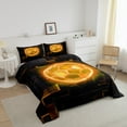 thumbnail image 3 of Orange Soccer Comforter Sets Full Size Teens Adults,Neon Light Bedding Set,Sports Lover Down Comforter Bedroom Decor,Football Game Bed Set, 3 of 7