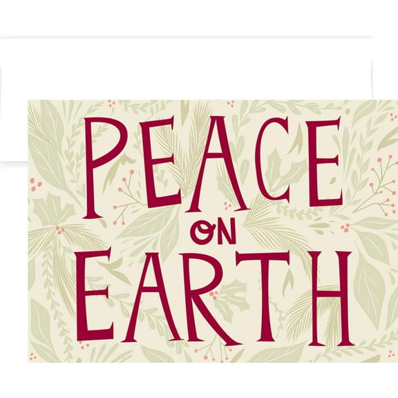 Peace Floral Masterpiece Studios Boxed Holiday Cards 2018, white