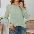 thumbnail image 2 of FYEGRE Sweaters for Women Casual Long Sleeve Fall Ladies Tunics Tops Boat Neck Dressy Pullover Blouses 2025 Fashion Clothing Green XXXXXL, 2 of 2