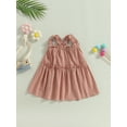 thumbnail image 4 of Arvbitana Baby Girls Summer Solid Color Casual Dresses Kids Sleeveless Sling Sundress Toddler Ruffle A-line Princess Dress for Party 3M-4T, 4 of 8