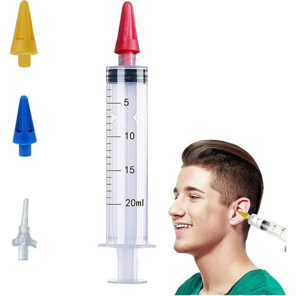 Ear Cleaner with 4 Quintuple Jet Tips, Ear Cleaner Kit for the Whole Family, Medical Grade Syringes