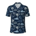 thumbnail image 2 of Daiia Hawaii Palms Pattern Men’s Polo Shirts,Solid Deck Shirt,Classic Fit, Breathable Cotton Polo for Casual and Sport Wear-Small, 2 of 7