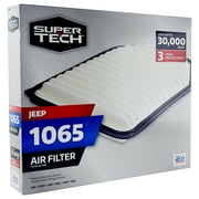 Super Tech Engine Air Filter 1065, Replacement Filter for Jeep Vehicles Fits select: 2015-2018 JEEP WRANGLER UNLIMITED, 2012-2014 JEEP WRANGLER