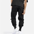 thumbnail image 4 of Ediodpoh Pantalon de Randonnée pour Homme Pantalon Cargo Léger Homme Sergé de Coton Extensible Coupe Décontractée devant Plat Pantalon pour Homme Noir G, 4 of 5