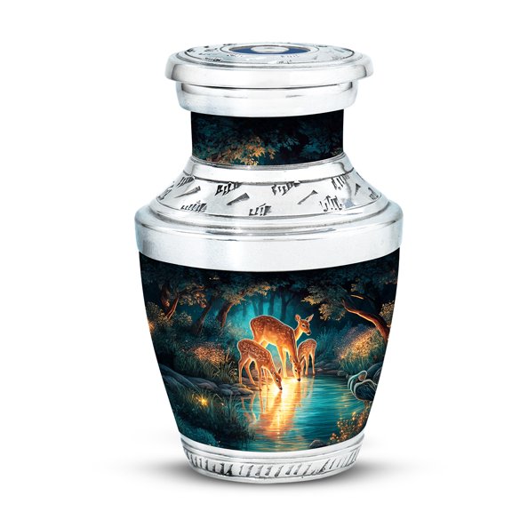 Yatskia Forest Deer Urn for Ashes for Women, Memorial Keepsake Urns for Human Ashes Adult Man, Decorative Urns for Human Ash, (Tasty Pack of 1, 3 Inch)
