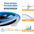 thumbnail image 2 of MOYISHI Ceiling Molding Peel and Stick, Flexible Trim Self Adhesive, Caulk Strip for Stove, Sink, Toilet, Tile Edge, Wall Corner, Baseboard, Floor (White), 2 of 7