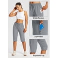 thumbnail image 3 of BALEAF Women's 15" Long Shorts Below The Knee Capri Hiking Cargo Shorts Lightweight Quick Dry Elastic Waist for Casual Frost Gray S, 3 of 7