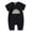 Black, variant on PINQI Comfy Romper for Toddler Boys Girls Short Sleeve Romper Rainbow Prints Ribbed Summer Bodysuits for 0 to 18 Months