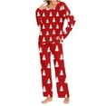 thumbnail image 5 of Tnhcen Women's Christmas Pajamas Set Holiday Sleepwear Soft Cozy Long Sleeve Pocket Snowflake Print 2 - Piece Pajama Set S - 3XL Festive Home Wear, 5 of 8