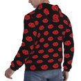 thumbnail image 6 of Naloa Red Beautiful Lips Men's Casual Hooded Collar Drawstring Hoodies Pullover Sweatshirts Casual Long Sleeve Shirts-Small, 6 of 7
