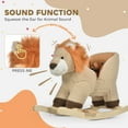 thumbnail image 6 of Qaba Baby Rocking Horse Lion with Sound, Plush Stuffed Rocking Animals, Wooden Rocking Horse with Seat Belt for 18-36 Months Boys and Girls Gift Brown, 6 of 9