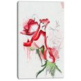 thumbnail image 2 of Fantastic Red Roses Watercolor - Floral Canvas Art Print, 2 of 4