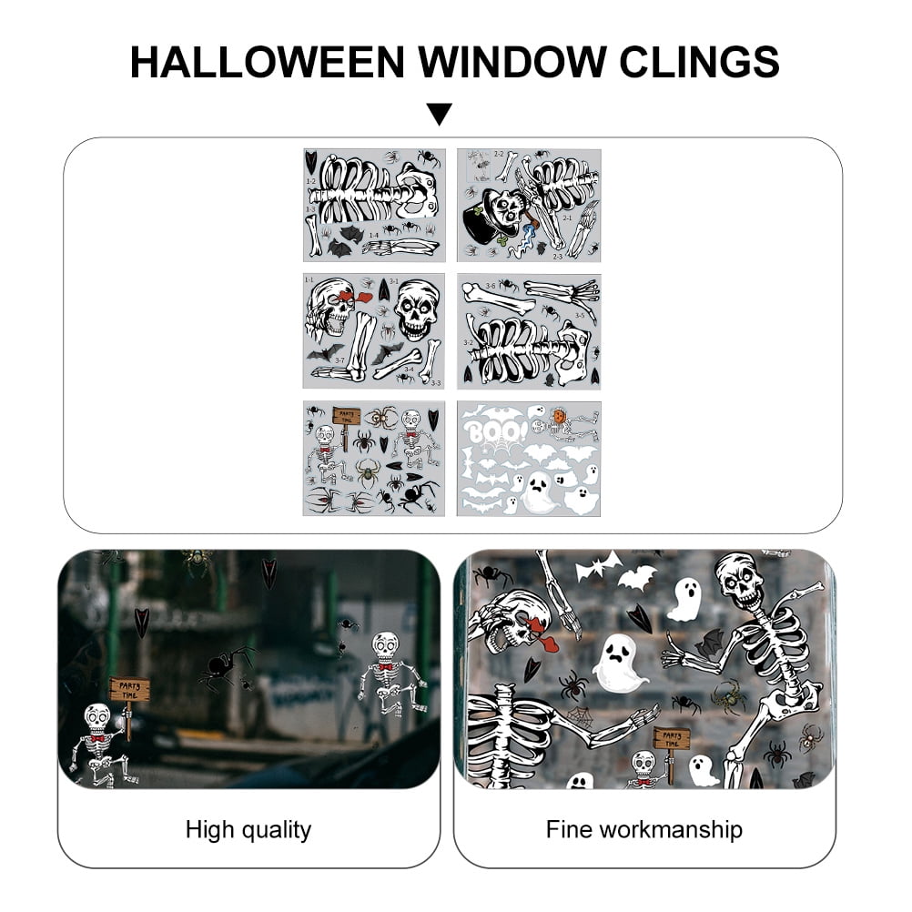Halloween window clings 6 Sheets Halloween Window Clings Decoration