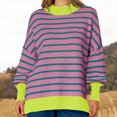 thumbnail image 6 of Spring Tops for Women 2025!ChaoHeng Ladies Sweaters Stripe Long Sleeve Round-Neck Tops 2025 Fashion Trendy(Purple,M), 6 of 9