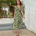 thumbnail image 3 of Blueberries Pattern Dress Fashion Boho Beach Long Dresses Female Party Printed Maxi Dress, 3 of 9