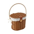 thumbnail image 3 of Picnic Basket Shopping Basket Gift Hamper Lightweight Imitation Rattan with Secure Lid for Outings and Groceries, 3 of 9