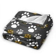 thumbnail image 2 of DouZhe Ultra-Soft Micro Fleece Lightweight Flannel Bed Blanket, Animal Paw Print Graffiti Print Cozy Warm Throw Blankets, 60"x50", 2 of 7