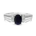 thumbnail image 6 of 10k White Gold Oval Sapphire And Diamond Ring, 6 of 8