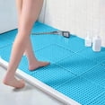 thumbnail image 4 of LACKUST Modular Interlocking Drainage Mat 10 Pack 12x12 Inch Non-Slip PVC Floor Tiles for Bathroom Shower Kitchen Garage Workshop, 4 of 8