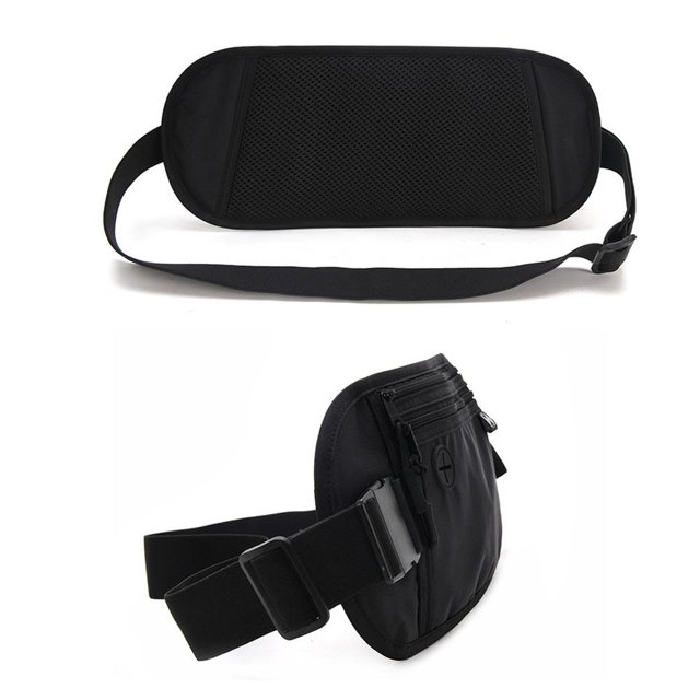 Fanny Pack Pouch Multifuncional Money Phone Bag Monedero de seguridad (Negro) Ehuebsd Para estrenar