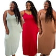thumbnail image 3 of Women's Plus Size Cami Maxi Dress with Pockets, 3 of 10