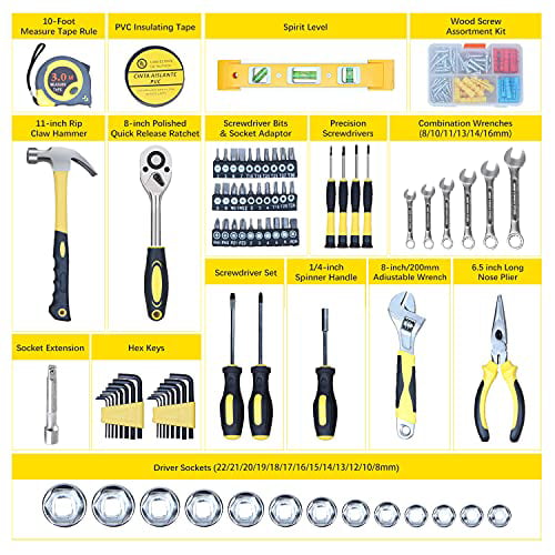 Tools For Men and Women to Get Every Job Done jar-owl Tool Kit Tool Set with Tool Case 140 Piece Home Tool Kit For DIY and Quick Repairs 