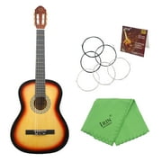 KKmoom 39" 6-String Solid Wood Basswood Classical Guitar 19 Frets Nylon Copper Alloy String