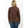 thumbnail image 3 of Women & Plus V-Neck Long Sleeve Basic T-Shirt Top, 3 of 3