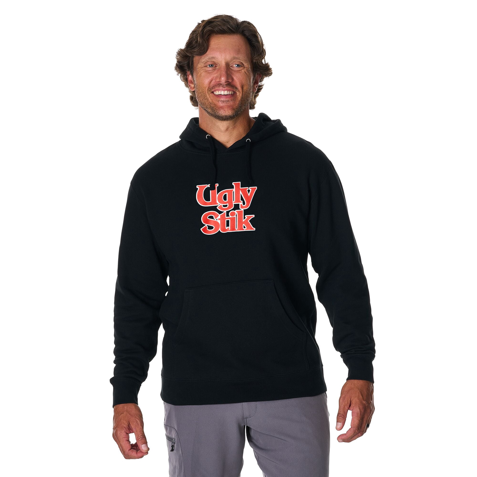 Ugly Stik Logo Pullover Hoodie, Black, Size XXL