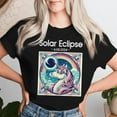 thumbnail image 2 of Total Solar Eclipse 2024 Totality Spring Tee – Women’s Cotton T-Shirt Featuring Unicorn Girl Graphic for Casual or Commemorative Wear, Size 5XL, Color Black, 2 of 4