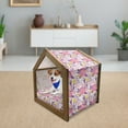 thumbnail image 3 of Garden Art Pet House, Pattern with Different Blooming Flowers Delicate Beauty of the Nature Theme, Outdoor & Indoor Portable Dog Kennel with Pillow and Cover, 5 Sizes, Multicolor, by Ambesonne, 3 of 5