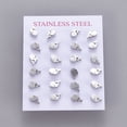 thumbnail image 3 of 6pairs Tarnish Resistant 304 Stainless Steel Stud Earrings with Ear Nuts/Earring Back Whale Shape Stainless Steel color 5x8.5mm Pin: 0.8mm, 3 of 3
