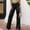 Black, variant on Leather Pants Womens Pants Dressy Casual Petite Pants Cargo Pajamas Brown Long High Flare-Leg Womens Trousers,M