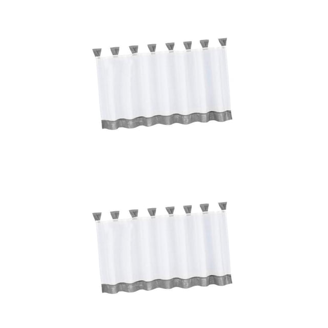 Juego de 2 Niveles Personalizados de Cocina de Ventana de Cafe Sunnimix Gris 2pcs cafe cortina ventana transparente