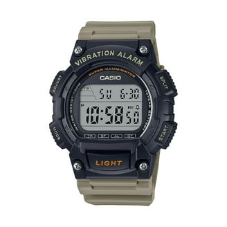 Casio Men's Sport Digital Watch with Vibration, Black/Green W736H