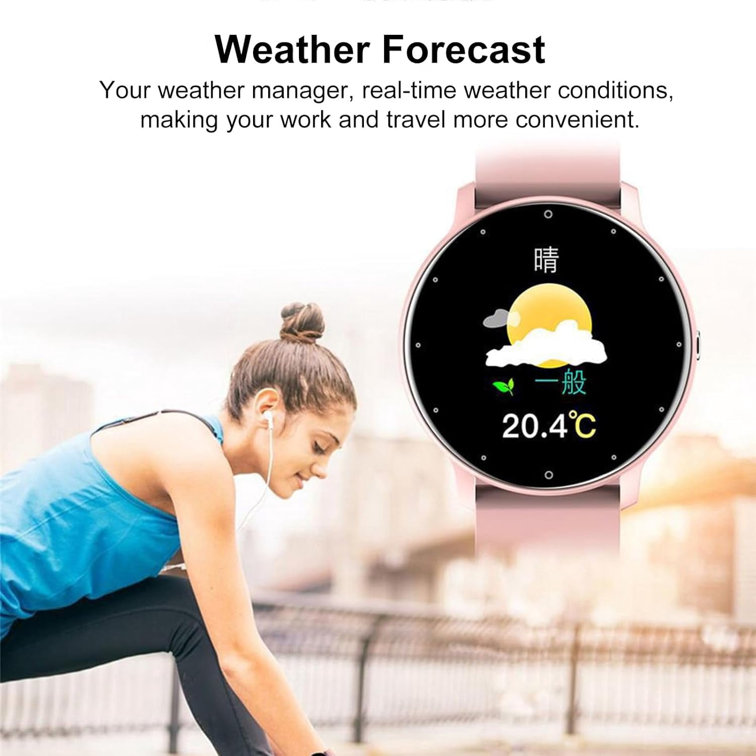 Aptofit Smartwatch - Ultra-Thin Lightweight Body for All-Day Comfort, Waterproof, Scientific Sleep Monitoring, Built-in Weather Forecast, Long-Lasting Battery (Blue)