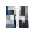 thumbnail image 6 of Black Blue Geometric Sheer Curtains for Living Room Bedroom Vintage Abstract Gradient Art Sheer Curtains 72 Inch Long 2 Panels Set Light Filtering Curtain Window Treatments Drapes for Dining Room, 6 of 6