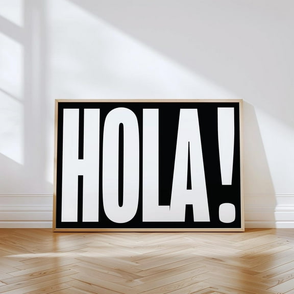 Hola Typography Wall Art Spanish Hello Poster Modern Entryway Home Office Decor Minimalist Bedroom Print Wall Art, Modern Wall Decor, 8x12 UNFRAMED
